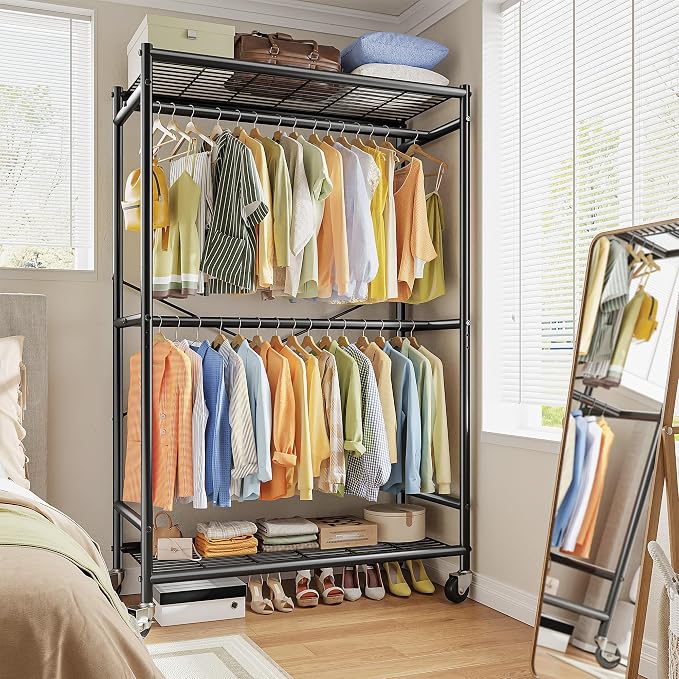 Raybee 80.32" H Clothes Rack, Rolling Clothing Racks - Image 6