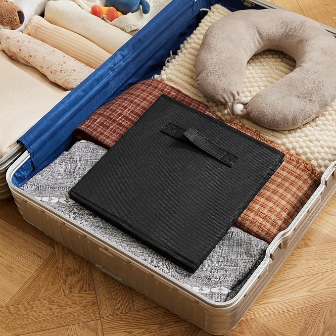 MAX Houser Fabric Cloth Storage Bins, Foldable Storage Cubes Organizer Baskets - Image 4