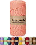 4mm Polyester Braided Macrame Cord 140Yards /426Feet, Elastic Yarn by Likeecords