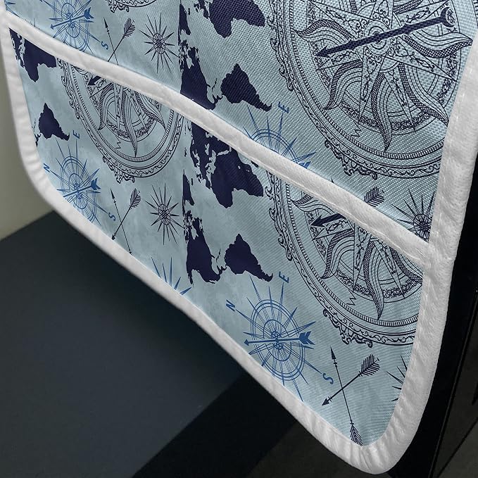 Ambesonne Compass Microwave Oven Cover, World Map Pattern Vintage Inspirations - Image 3