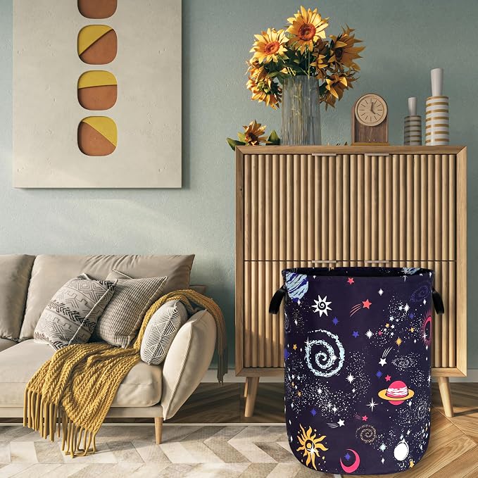 Colorful Galaxy Planet Laundry Basket Foldable Oxford Cloth Starry Sky Laundry - Image 7