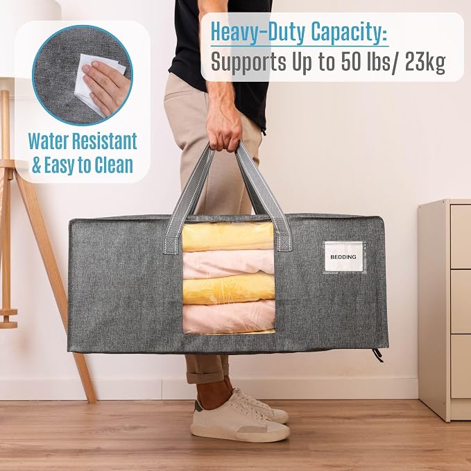 VENO 4 Pack Heavy Duty Moving Bags, Christmas Storage Bins - Image 5