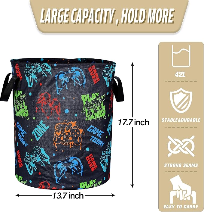 Game Machine Laundry Basket Funny Color Foldable Oxford Cloth Tote Bag Laundry - Image 2
