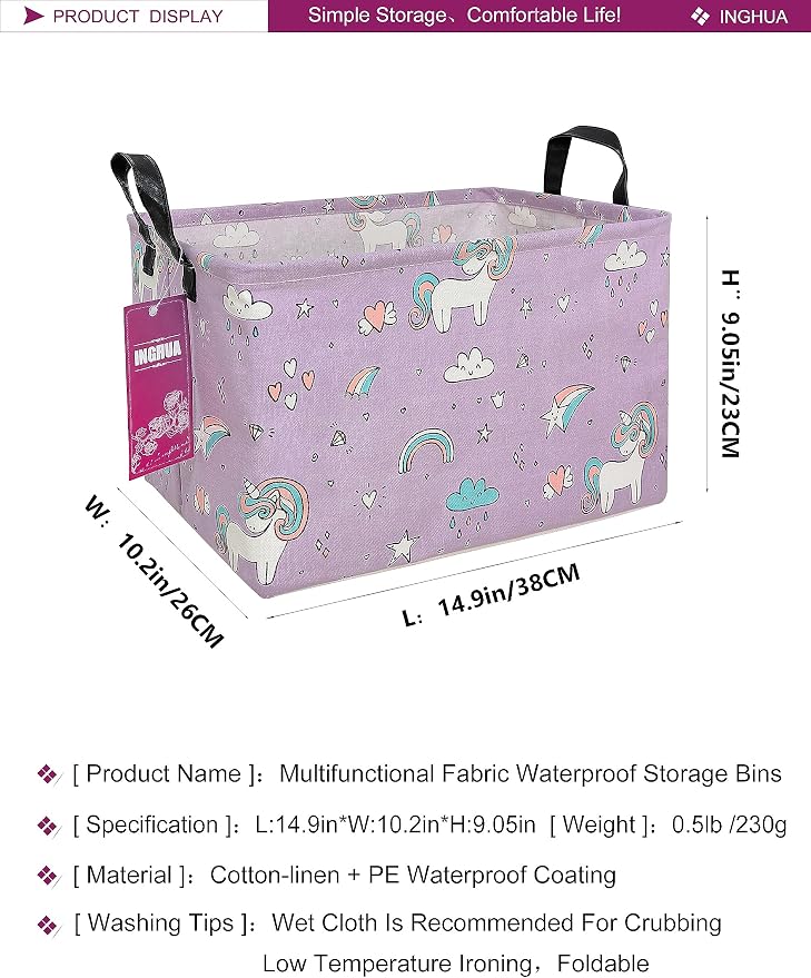 Rectangular Storage Basket Fabric Organizer Bin - Image 2