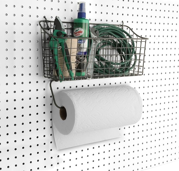 Spectrum Diversified Pegboard/Wall Mount Basket and Paper Towel Holder - Image 5