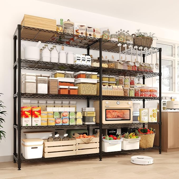 5-Tier Heavy Duty Metal Shelving Unit, Adjustable Height & Feet, Sturdy - Image 2