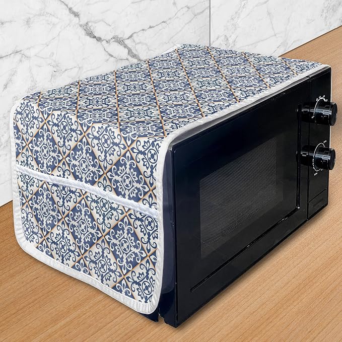 Ambesonne Moroccan Microwave Oven Cover, Azulejo Ceramic Pattern by Ambesonne