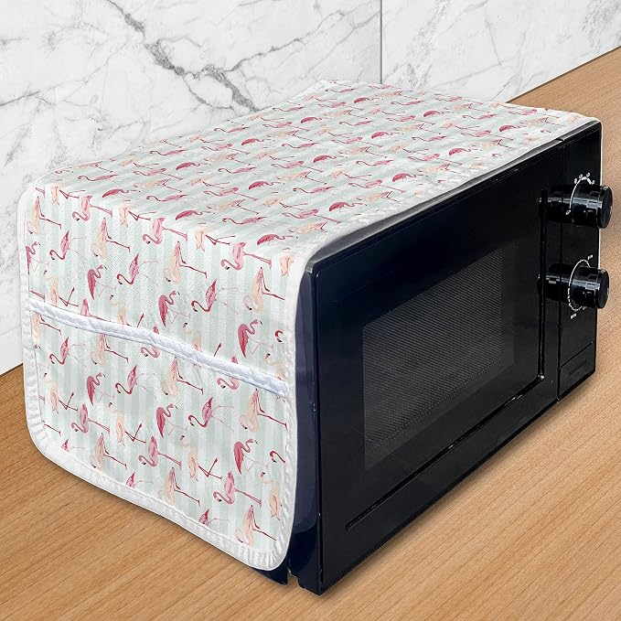 Ambesonne Flamingo Microwave Oven Cover, Horizontal Striped Background by Ambesonne