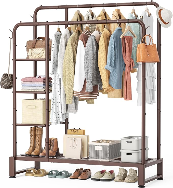 Double Rods Clothes Rack Clothing Rack by DecorateYourHome
