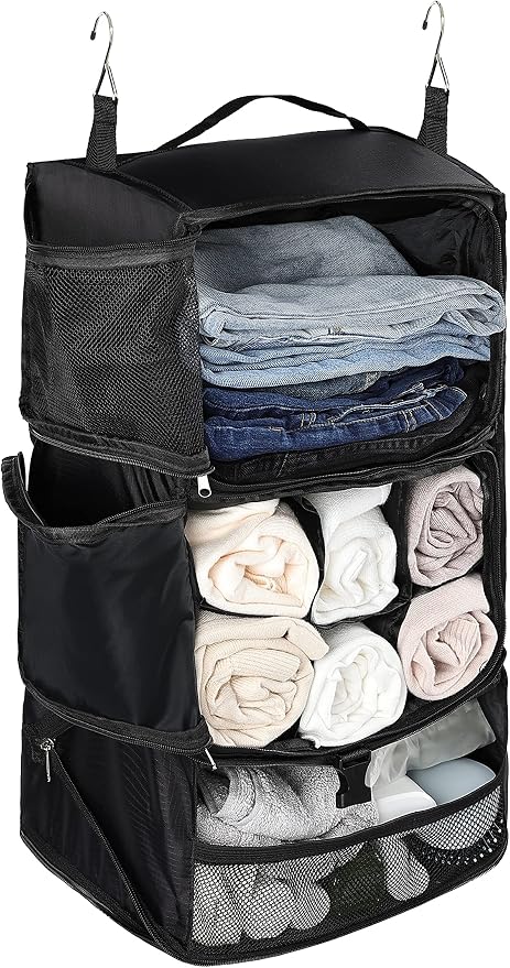 ELEZAY Hanging Packing Cubes Portable Closet 3-Shelf Travel Collapsible by ELEZAY