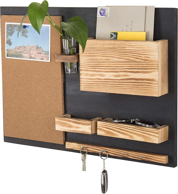 MyGift 25 x 19 Inch Wall Mounted Dual Tone Solid Wood Entryway Organizer by MyGiftHome