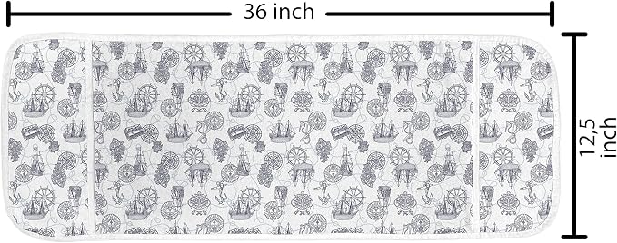 Ambesonne Compass Microwave Oven Cover, Sailing Boat Pattern Antique Ships - Image 2