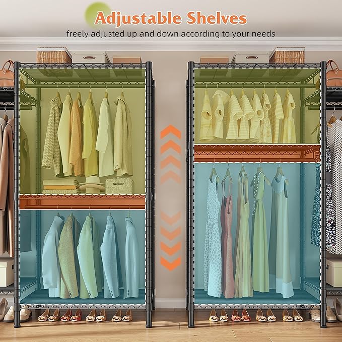 Raybee L Shaped Clothes Rack for Corner, Clothing Racks for Hanging Clothes - Image 5