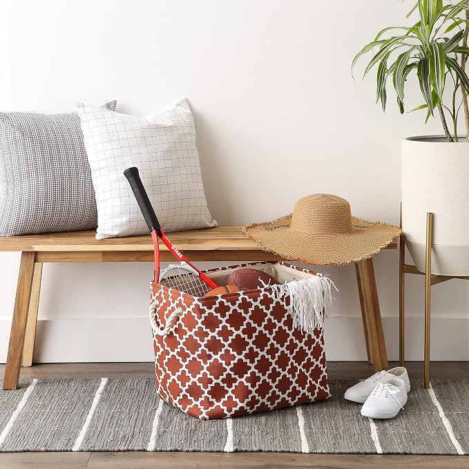 DII Polyester Container with Handles, Lattice Storage Bin - Image 6