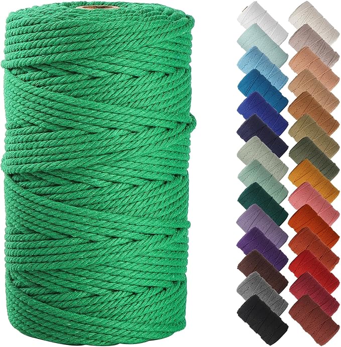 NOANTA Emerald Macrame Cord 4mm x 109yards, Colored Macrame Rope, Cotton Cord by NOANTA