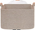 Goodpick 105L Large Woven Storage Basket, Rectangle Cotton Rope Basket by Goodpick