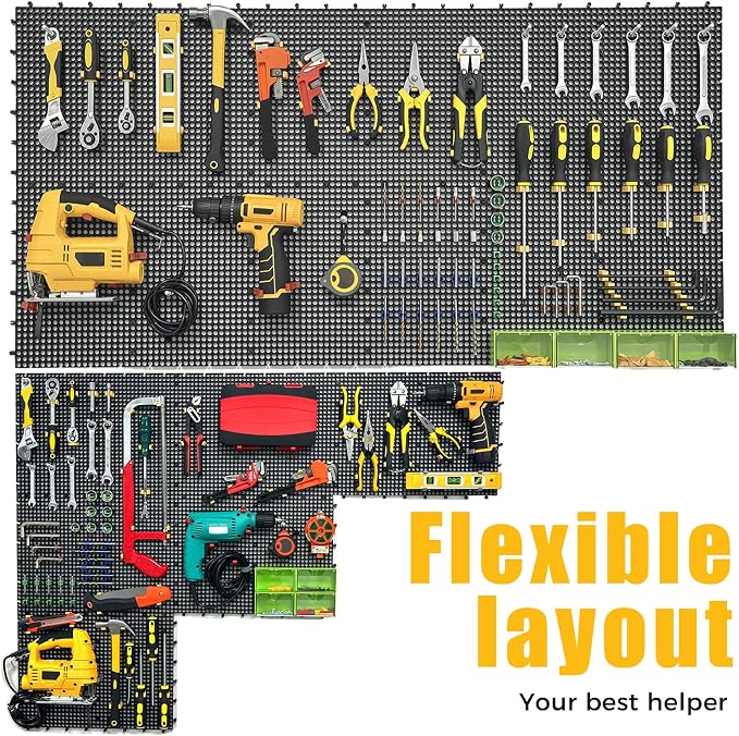 12 Black Plastic Peg Board Set Contains 428 Accessories, High Load-Bearing - Image 5