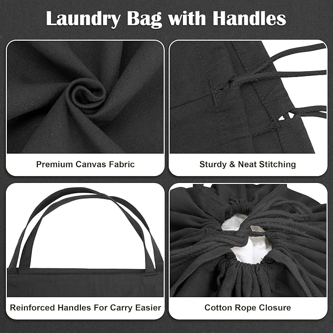 Canvas Laundry Bag 40"W x 35"H, Thick Canvas Laundry Bag - Image 5