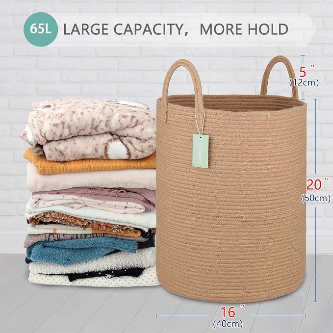 Large Jute Laundry Hamper Basket - Image 2