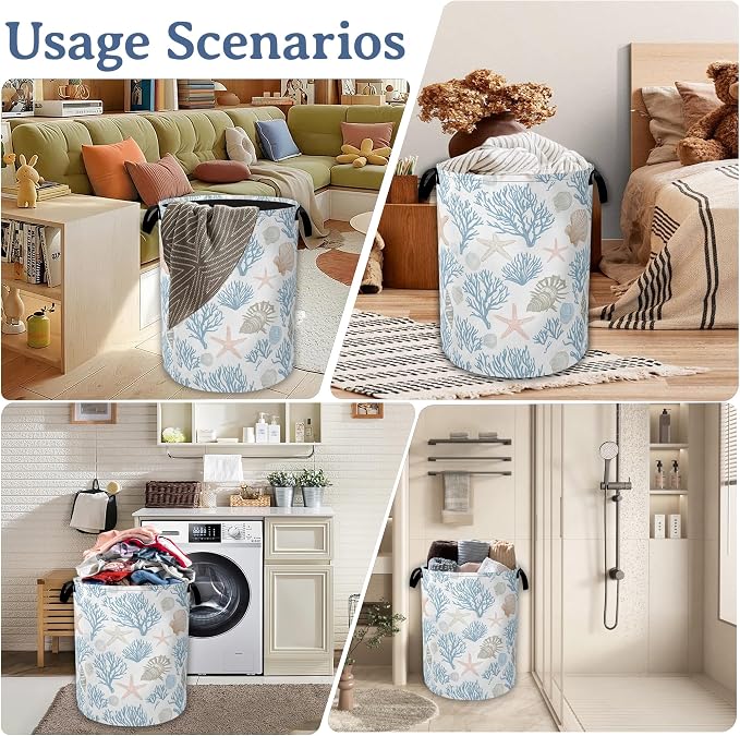 Starfish Coral Shells Laundry Hamper - Image 7