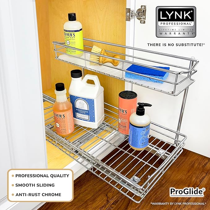 LYNK PROFESSIONAL® Pull Out Under Sink Kitchen Cabinet Organizer - Image 2