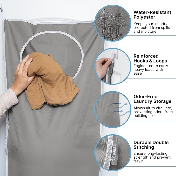 Hanging Laundry Hamper Bag XL, Space Saving over the Door Storage Bags - Image 5