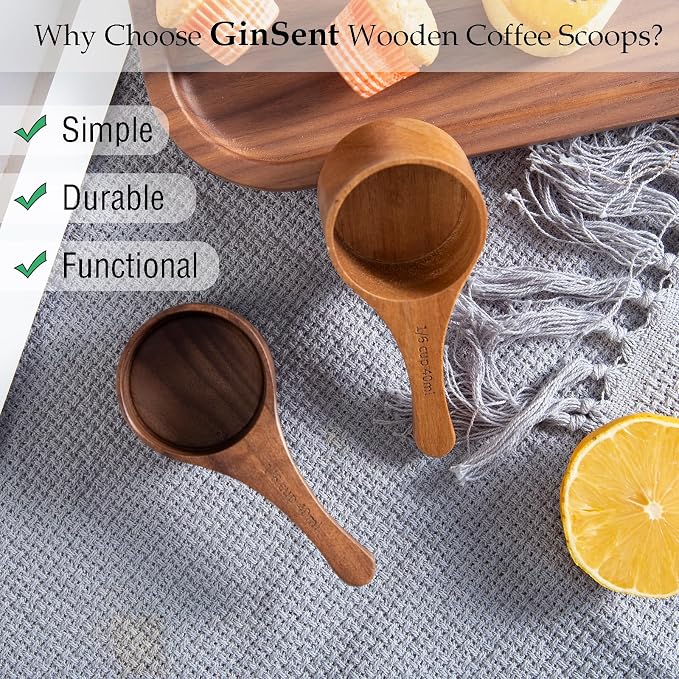 Wood Coffee Scoop-4 Pieces Wooden Scoops - Image 4