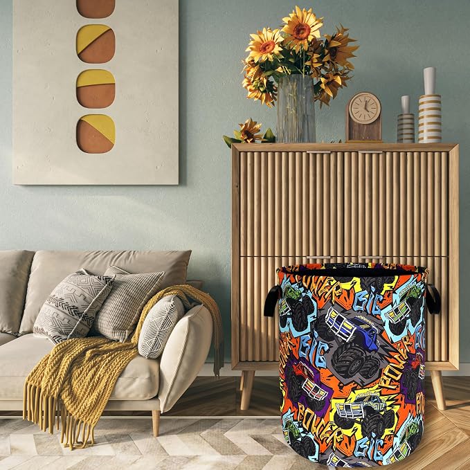 Funny Cars Laundry Basket Foldable Oxford Cloth Laundry Hamper - Image 7