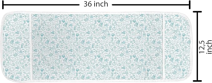 Ambesonne Octopus Ship Microwave Oven Cover, Doodle Turtle Nautical Sea - Image 2