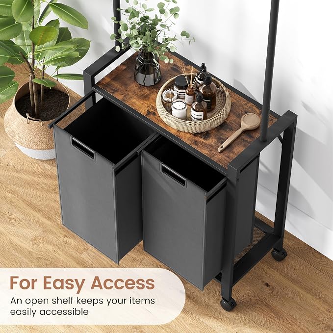 2 Laundry Hamper Sorter with Wheel/Lockable, Laundry Room Organization With - Image 2