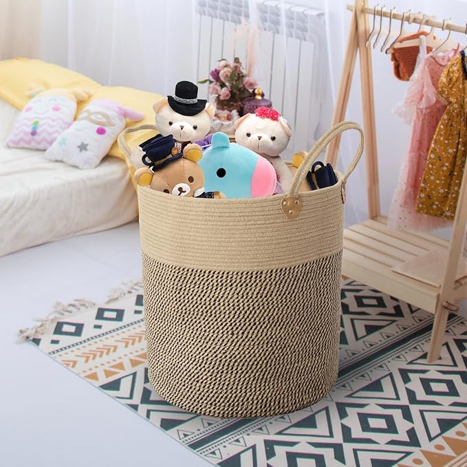 Jute Laundry Hamper Large Woven Rope Storage Basket - Image 5