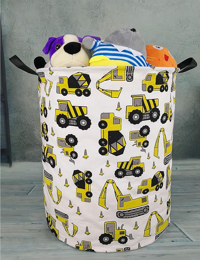 KUNRO Round Laundry Gift Basket Storage Hamper, Clothes Storage Organizer Bins - Image 3