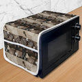 Ambesonne Brown Microwave Oven Cover, Coffee Typography Hearts and Beans on by Ambesonne