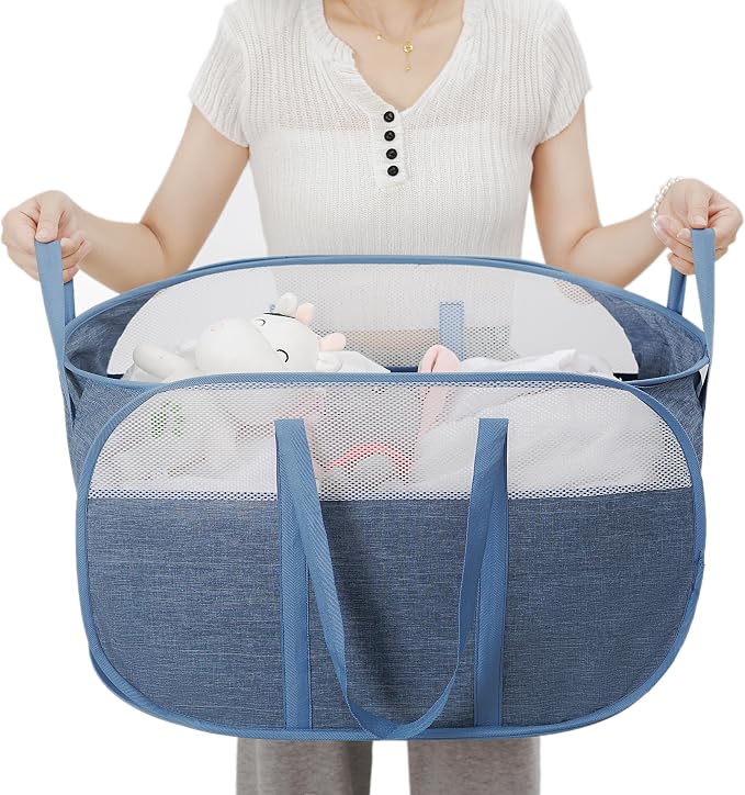 Pop-Up Laundry Basket，collapsible Mesh Laundry Hamper– by Unknown