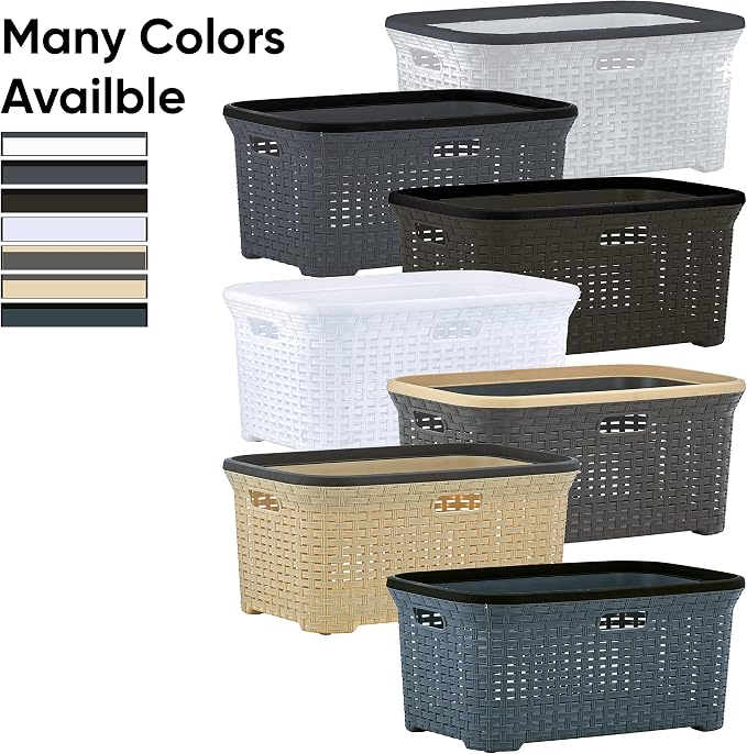 Superio Laundry Basket Wicker Style Storage Hamper Basket - Image 6