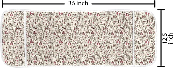Ambesonne Romantic Microwave Oven Cover, Europe French Paris Themed Eiffel - Image 2