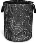 Topographic Map Laundry Basket Topography Pattern Foldable Oxford Cloth Funny by NUTAINLA