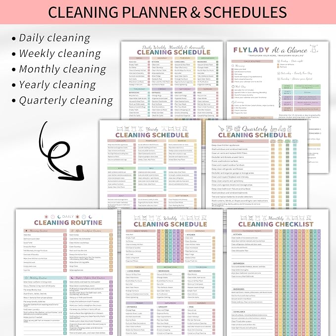 Adhd Cleaning Planner for Adults Women, Cleaning Schedule and Checklist - Image 4