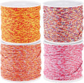 4 Rolls Braided Cotton Cord Orange Red Macrame Thread 1.2 mm Twisted Beading by Sparkeads