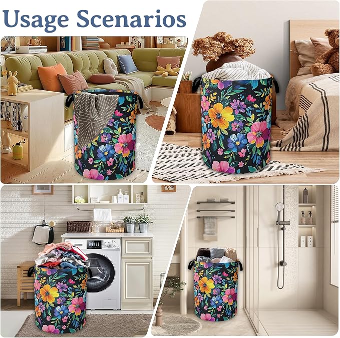 Vintage Spring Floral Laundry Hamper - Image 7