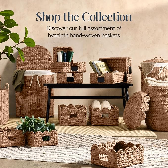 Best Choice Products Half Moon Laundry Hamper w/Lid, Woven Half Round Laundry - Image 8