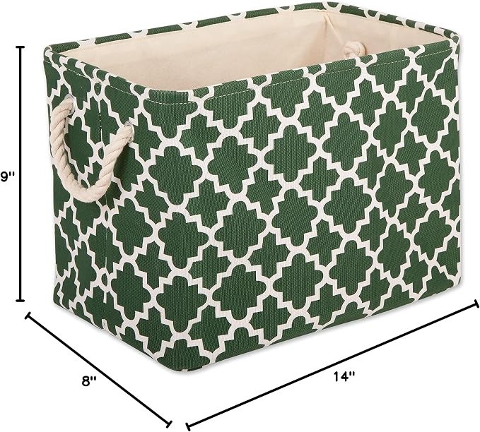 DII Polyester Container with Handles, Lattice Storage Bin, Hunter Green - Image 10