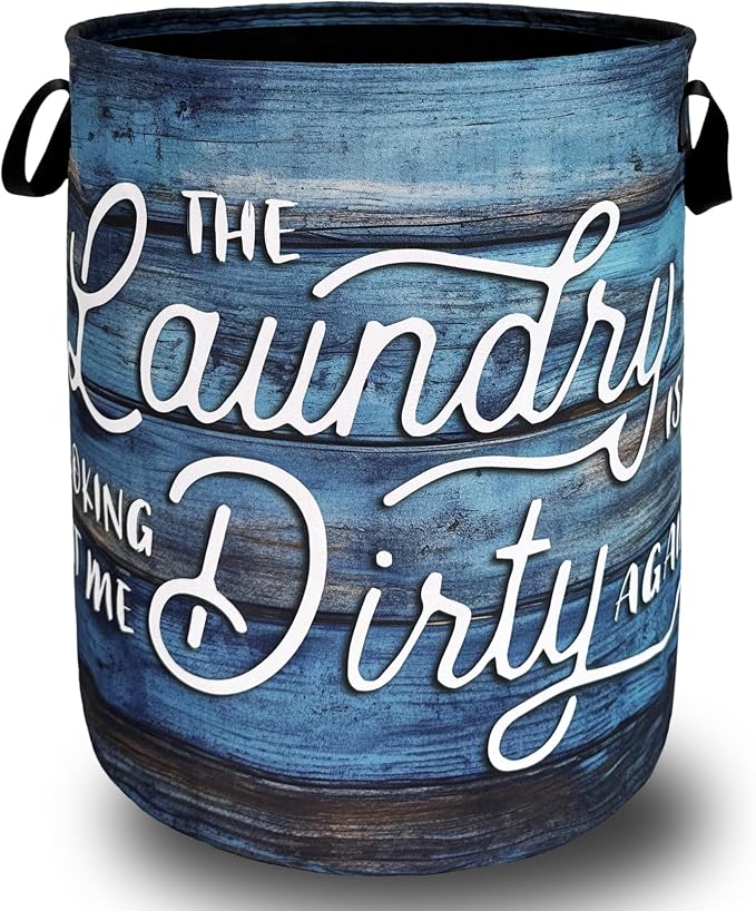 Looking At Me Dirty Again Laundry Hamper Funny Text Laundry Basket by SELIONLIKN