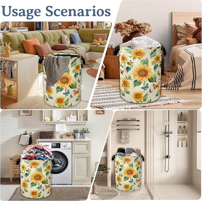 Vintage Sunflowers Laundry Hamper - Image 7