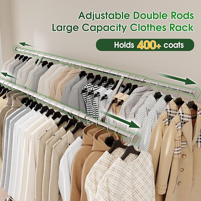 Raybee Heavy Duty Clothes Rack 630LBS, Clothing Racks - Image 3