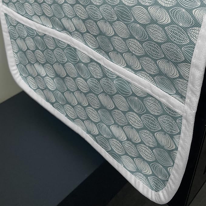 Ambesonne Geometric Microwave Oven Cover, Different Type of Oval Doodle Round - Image 3