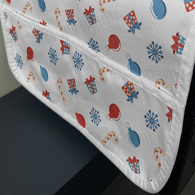 Ambesonne Christmas Microwave Oven Cover, Snowflakes Surprise Present Boxes - Image 3
