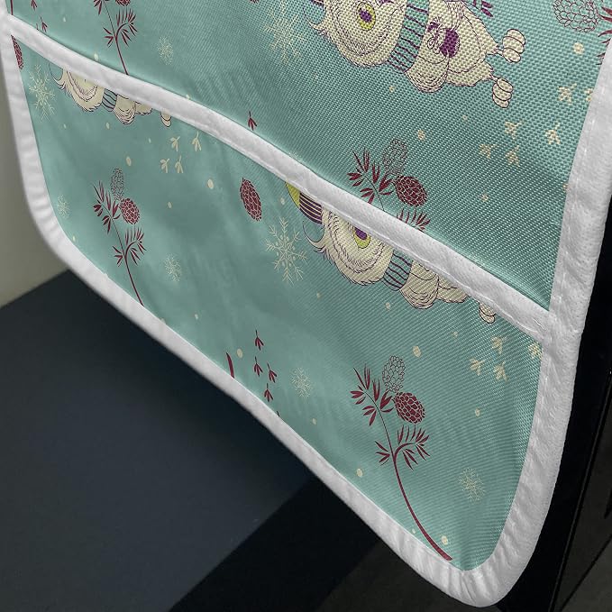 Ambesonne Owl Print Microwave Oven Cover, New Year Winter Themed Pattern - Image 3