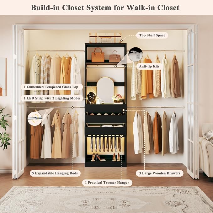 Closet System, 4-8FT Closet Organizer - Image 6
