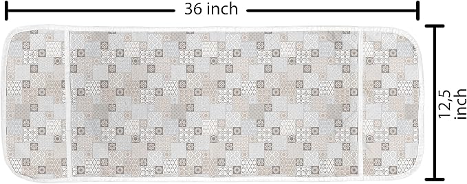 Ambesonne East Microwave Oven Cover, Oriental Checkered Pattern Grid Style - Image 2